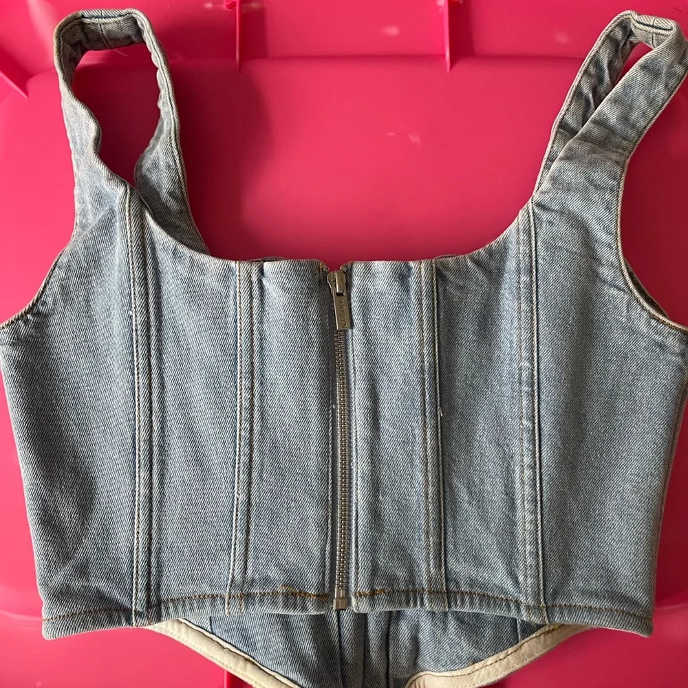 House of CB Light Blue Denim Corset Bodysuit - Picture 3 of 4